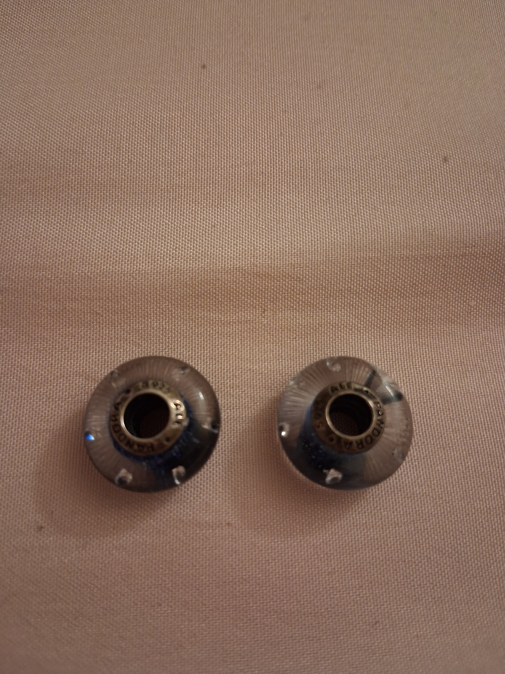 Sterling-Look Round Silver Charms with Stamped Centers